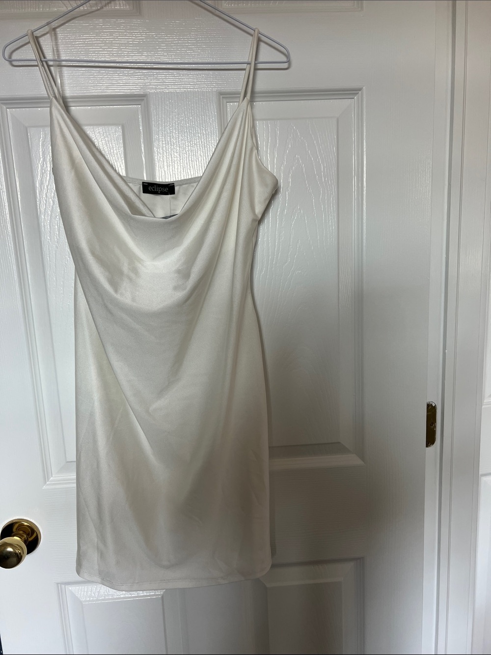 Eclipse Satin Cowl Slip Dress in Ivory Cream